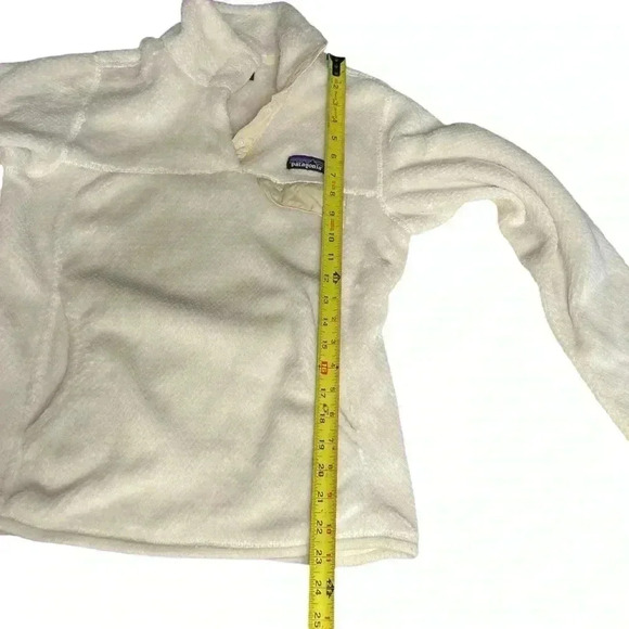 Patagonia Womens Small Re-Tool Snap-T Fleece Pullover Sweater White Cream Beige - Picture 4 of 9